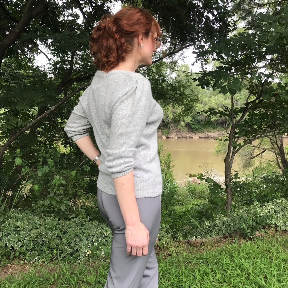 Vintage Tally-Ho Gray Silk Blend Sweater - Picture 3 of 11